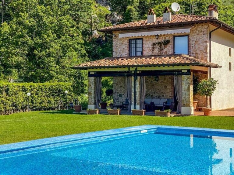 Swimming pool and house