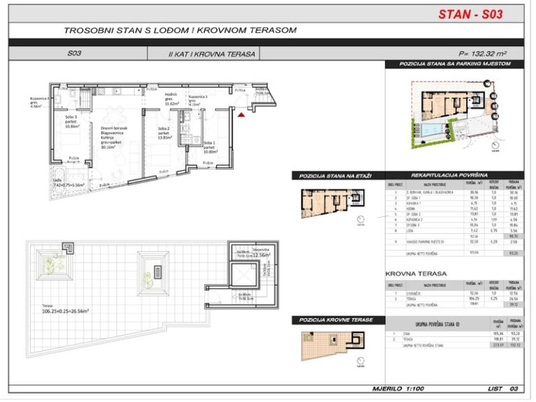 Plan of the penthouse