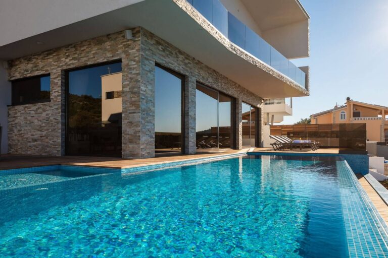 terrace, view and pool