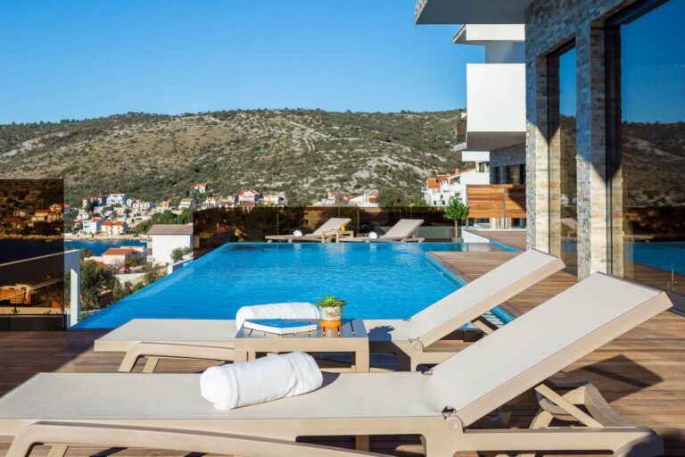 terrace, view and pool