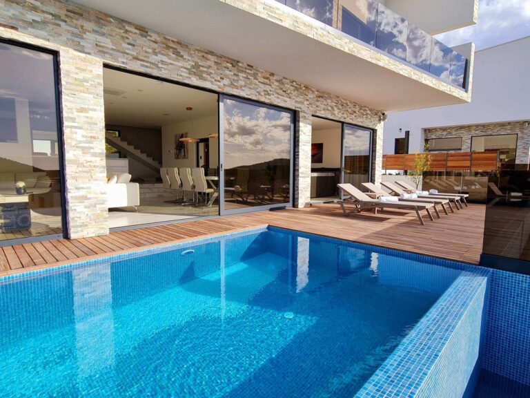 terrace, view and pool