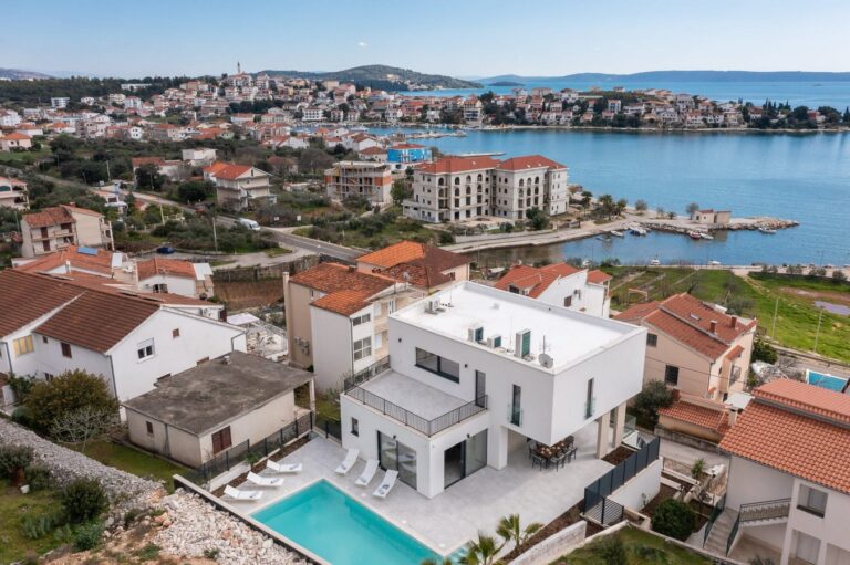 villa, pool and terrace with view