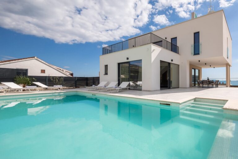 villa, pool and terrace with view