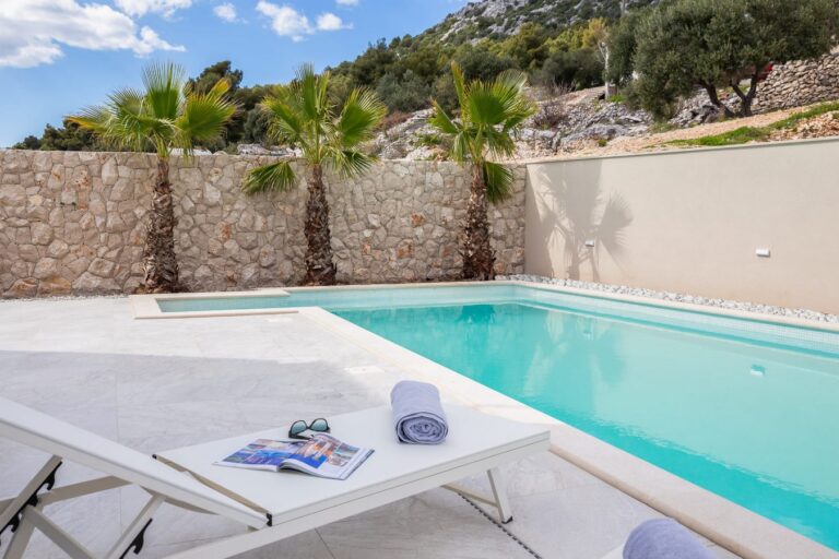 villa, pool and terrace with view