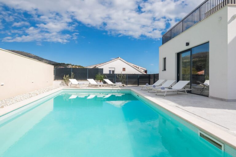 villa, pool and terrace with view