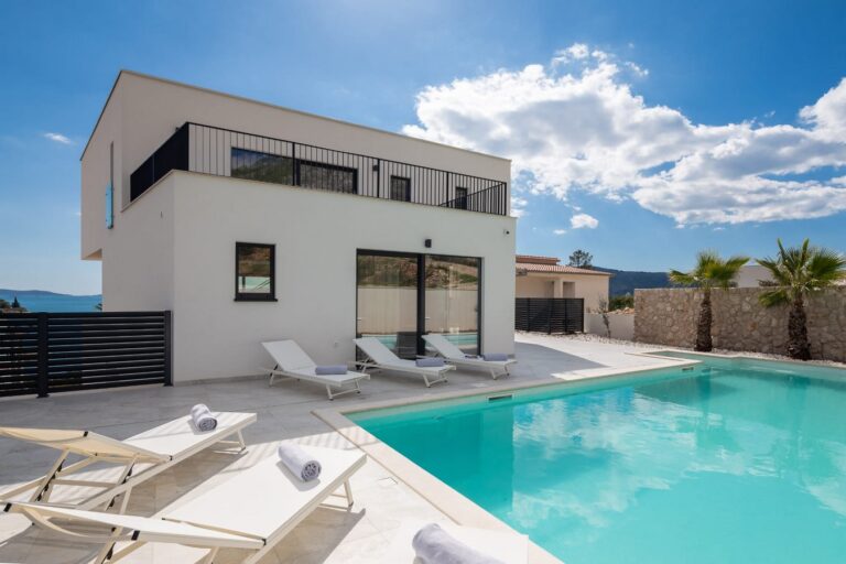 villa, pool and terrace with view