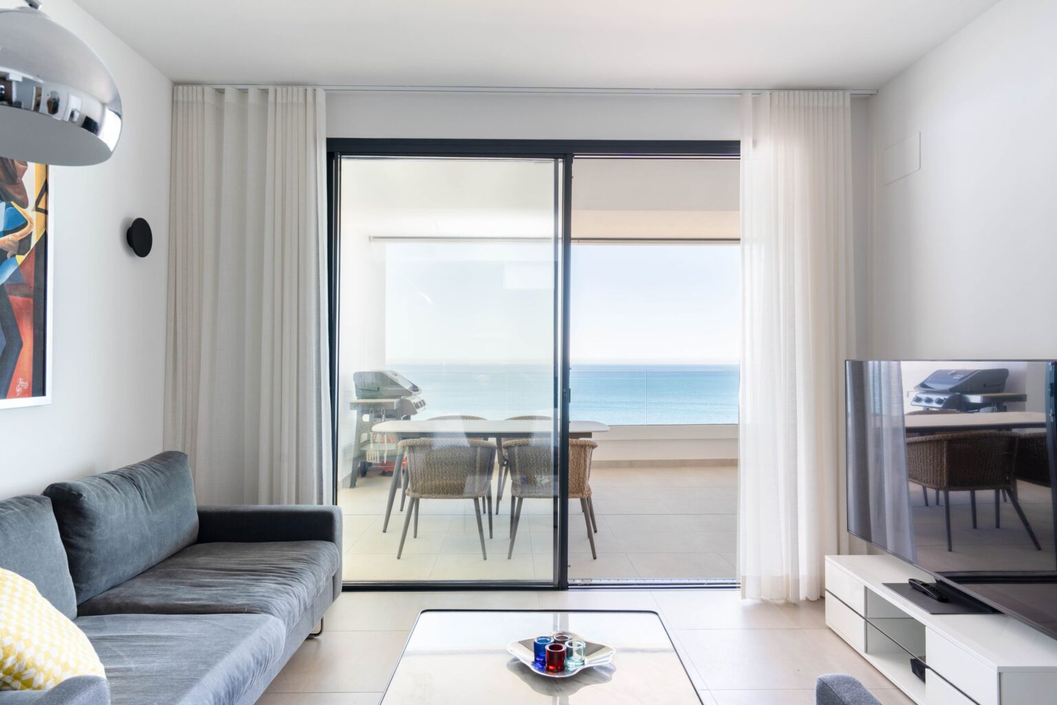 living room and sea view