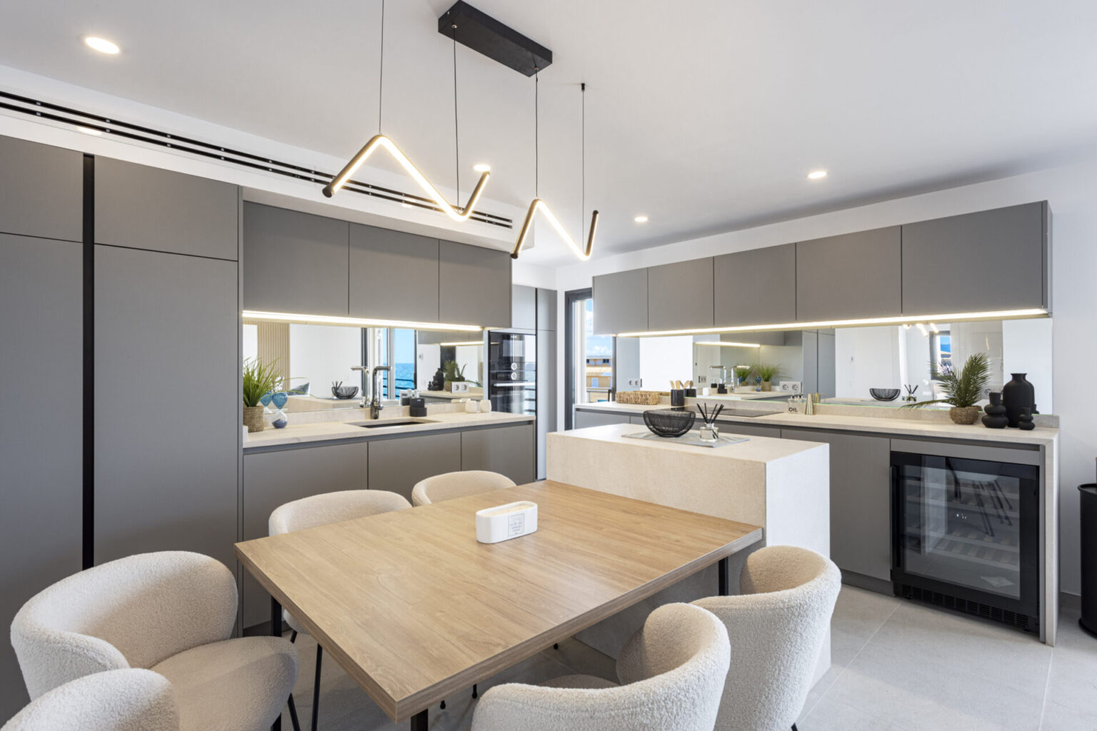 kitchen and dining room