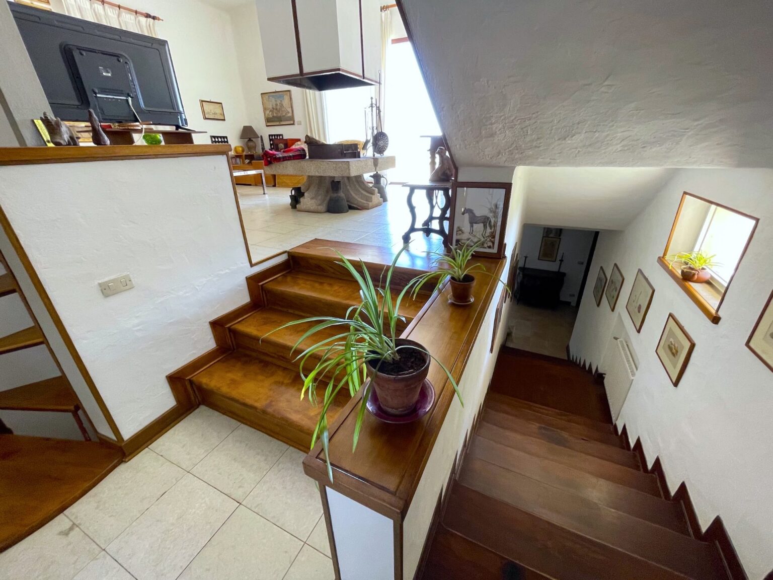upstairs