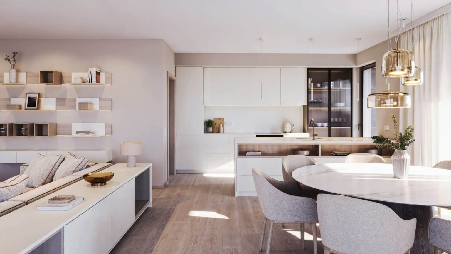 kitchen and dining area